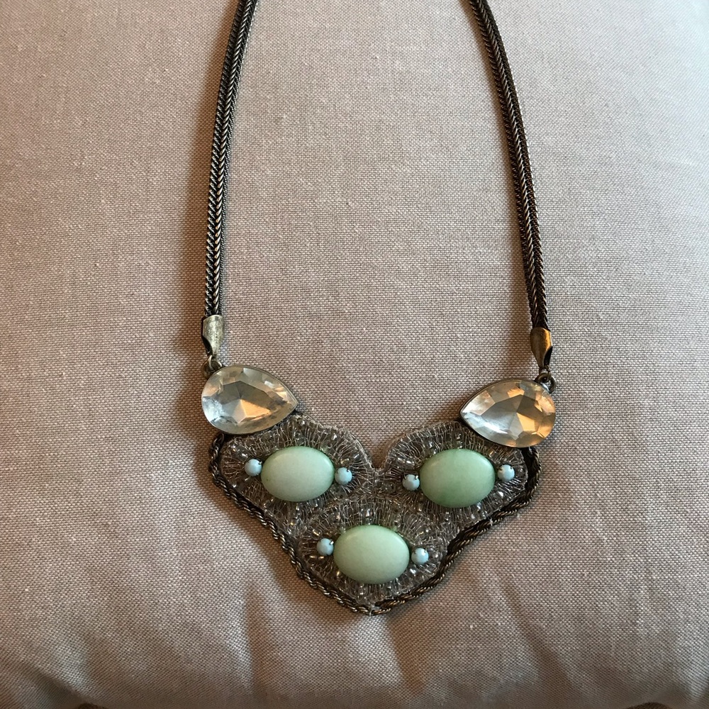 Anthropologie Mint Green stone necklace